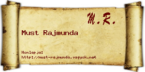 Must Rajmunda névjegykártya